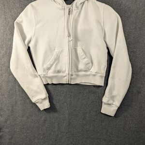 Hollister White Zip up Jacket SZ XS